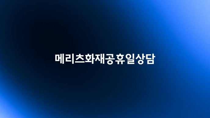 메리츠화재공휴일상담