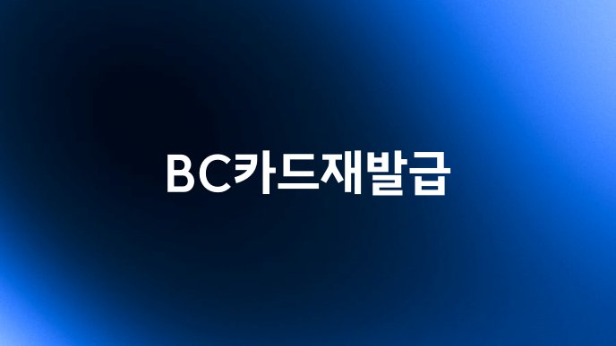 BC카드재발급