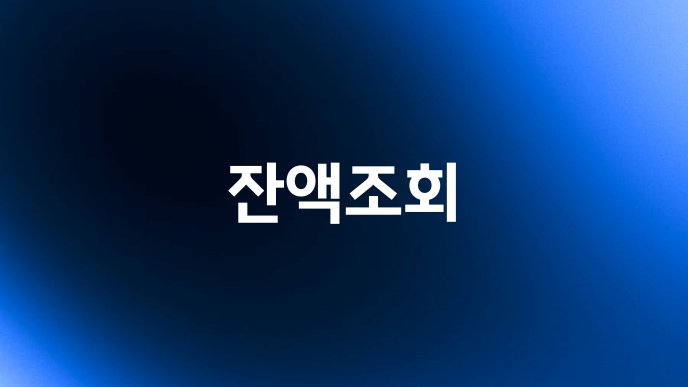 잔액조회